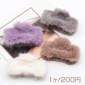 バンスクリップ ふわふわ スクエア型 秋冬用 おしゃれ 可愛い 髪留め ヘアアレンジ ヘアアクセサリー 約5×11cm（1ヶ）