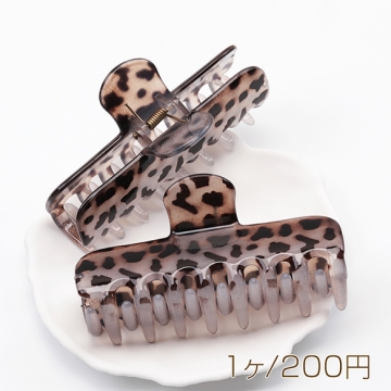 バンスクリップ レトロ風 ヒョウ柄 大きめ 万能ヘアクリップ ヘアアレンジ ヘアアクセサリー 約5×11cm（1ヶ）