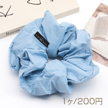 シュシュ 大きめ シンプルでも存在感◎ ブルー 無地 髪留め ヘアアクセサリー（1ヶ）