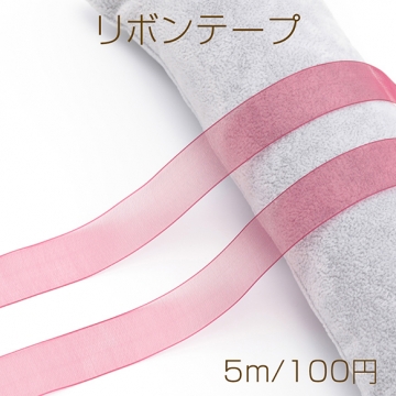 リボンテープ 透け感 オーガンジー シフォン プレゼント 飾り 手芸材料 幅約2cm（5m）