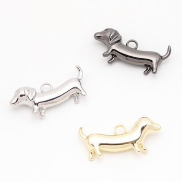 犬チャーム ダックスフンド いぬ イヌ 動物 アニマル 立体 メタルチャーム 全6種（1ヶ）
