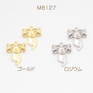 リボンチャーム リボン ベルト風 かわいい メタルチャーム 約18×24mm（4ヶ）