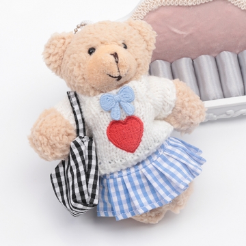 ドール用バッグ チェック柄 モールド―ル 人形用 ミニチュア 手さげ かばん ショルダーバッグ 全2種（1ヶ）