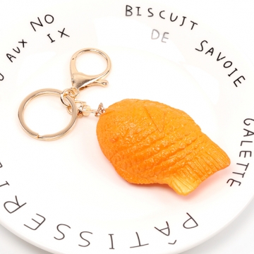 キーホルダー タコ焼き 食品サンプルキーホルダー ミニチュアフードストラップ ナスカン付き 約3.5×10cm