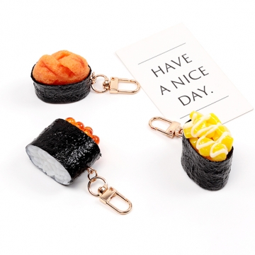 キーホルダー コーン軍艦 食品サンプルキーホルダー ミニチュアフードストラップ U字型ナスカン付き 2.5×8cm