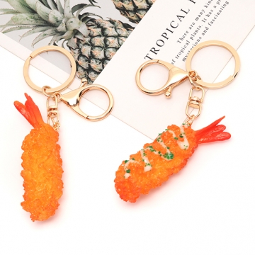 食品サンプルキーホルダー エビフライ エビマヨ 海老 食べ物 ミニチュア 全2種（1ヶ）