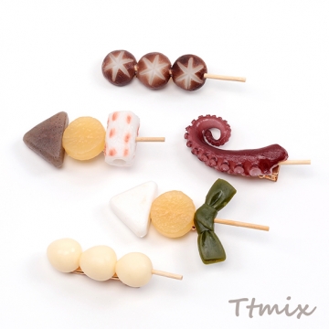 ヘアクリップ 食品サンプルヘアクリップ おでん ミニチュアフード前髪クリップ