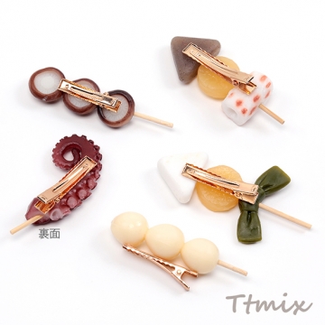 ヘアクリップ 食品サンプルヘアクリップ おでん ミニチュアフード前髪クリップ