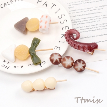 ヘアクリップ 食品サンプルヘアクリップ おでん ミニチュアフード前髪クリップ