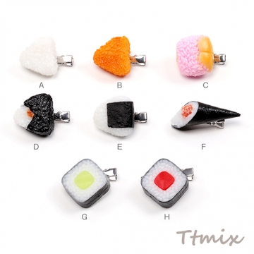 ヘアクリップ 食品サンプルヘアクリップ 塩おにぎり ミニチュアフード前髪クリップ