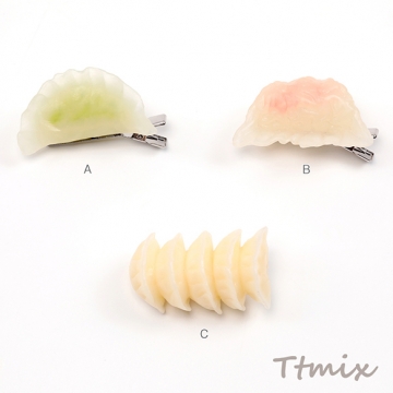 ヘアクリップ 食品サンプルヘアクリップ 焼き餃子 ミニチュアフード前髪クリップ