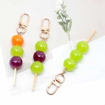 キーホルダー マスカットタンフル 食品サンプルキーホルダー ミニチュアフードストラップ 約1.8×11cm (1ヶ)