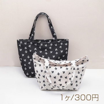 トートバッグ A4・B4サイズも入る 大きめかばん リボン柄 手さげカバン マチあり 約15×27×40cm（1ヶ）