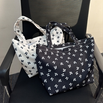 トートバッグ A4・B4サイズも入る 大きめかばん リボン柄 手さげカバン マチあり 約15×27×40cm（1ヶ）