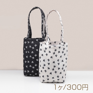 トートバッグ 縦型 リボン柄 手さげカバン サブバッグ マチあり キャンバス かばん 約10×27×30cm（1ヶ）