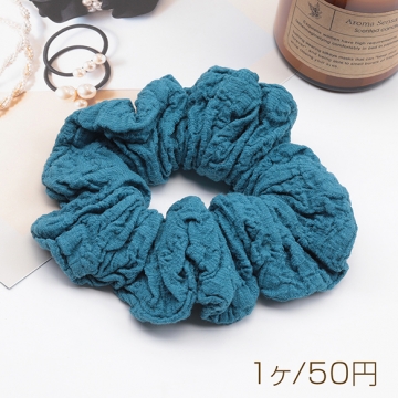 シュシュ くしゅくしゅ ターコイズブルー おしゃれ  髪留め 髪飾り ヘアゴム ※訳ありサービス品 返品不可（1ヶ）