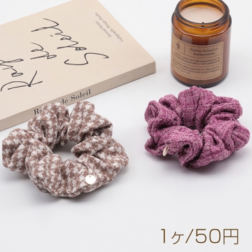 シュシュ チェック柄 秋冬 おしゃれ  髪留め 髪飾り ヘアゴム ※訳ありサービス品 返品不可（1ヶ）