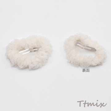 ヘアクリップ ハートのレース ホワイト 可愛い 髪飾り 髪留め ヘアアクセサリー（1ヶ）※サービス品のため返品不可