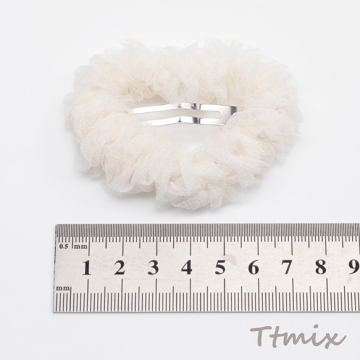 ヘアクリップ ハートのレース ホワイト 可愛い 髪飾り 髪留め ヘアアクセサリー（1ヶ）※サービス品のため返品不可