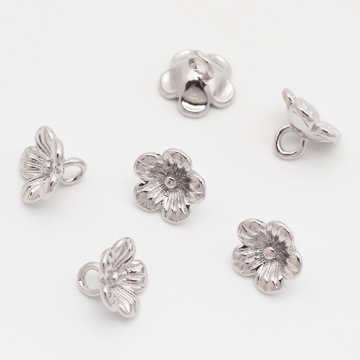 メタルフラワーチャーム 五弁花 お花 ミニフラワー フラワーチャーム メタルチャーム 約6×8mm（4ヶ）