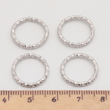 デザイン丸カン ツイスト ラウンド サークル 切れ目あり メタルパーツ フレームパーツ 約1.8×16mm（20ヶ）