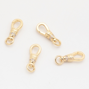 デザインカニカン 回転式 ジルコニア ストーン付き エンドパーツ 基礎金具 留め具 約6.5×18mm（2ヶ）