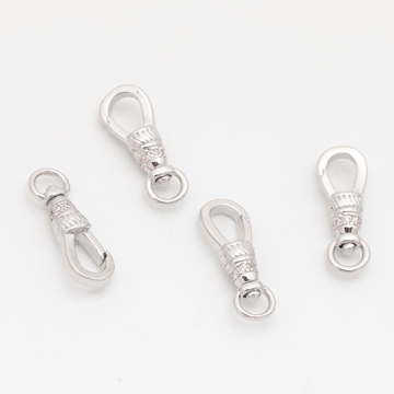 デザインカニカン 回転式 ジルコニア ストーン付き エンドパーツ 基礎金具 留め具 約6.5×18mm（2ヶ）