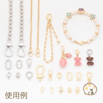 デザインカニカン 回転式 光沢感 エンドパーツ 基礎金具 留め具 約9×16mm（2ヶ）