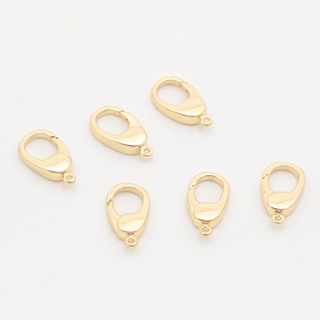 デザインカニカン カラビナ カン付き 光沢感 エンドパーツ 基礎金具 留め具 約6×11mm（2ヶ）