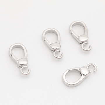 デザインカニカン カラビナ カン付き 光沢感 エンドパーツ 基礎金具 留め具 約9×17mm（2ヶ）