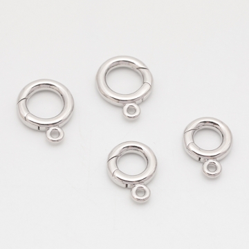 デザインカニカン ミニサイズ カラビナ カン付き サークル 光沢感 エンドパーツ 基礎金具 留め具 約10×14mm（2ヶ）