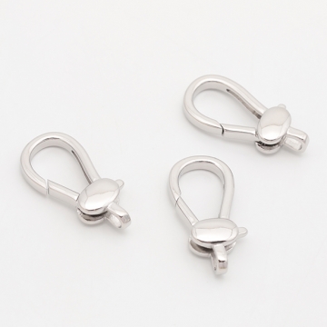 デザインカニカン フック型 光沢感 カン付き エンドパーツ 基礎金具 留め具 約13.5×28mm（2ヶ）