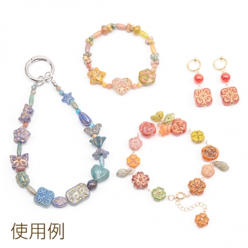 チェコ調ガラスビーズ ピーナッツ型 チェコガラス風 アンティーク風 カラーランダム 約4.5×8mm（20ヶ）