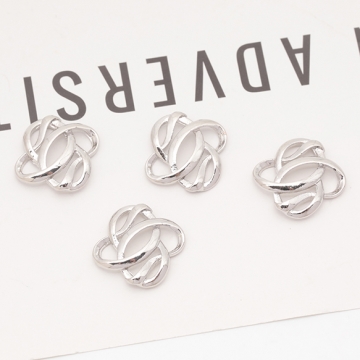 メタルパーツ 結び目デザイン スクエア コネクターパーツ 接続金具 カンなし メタルチャーム 約13×13mm（6ヶ）