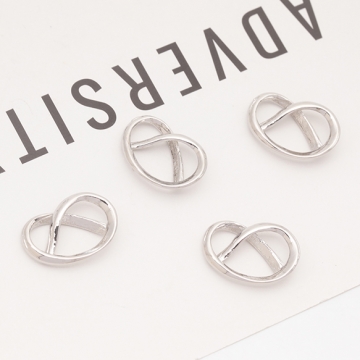 メタルパーツ 結び目デザイン ハート風 コネクターパーツ 接続金具 カンなし メタルチャーム 約11×16mm（6ヶ）