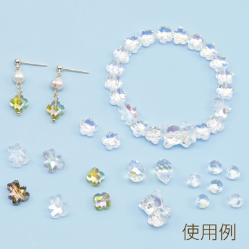 ガラスビーズ しずく型 クリスタルカット ABカラー 電気メッキ加工 横穴 ドロップビーズ 約8×11mm（15ヶ）