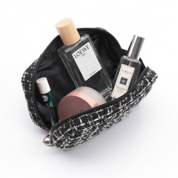 コスメポーチ 長方形 ツイード生地 化粧ポーチ コスメバッグ ポーチ 小物入れ 約5×10×15cm（1ヶ）