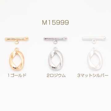 デザインマンテル オーバル 留め具 ネックレス ブレスレット 約13×21mm＆約21mm (2セット)