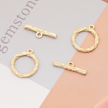 デザインマンテル 円 丸型 留め具 ネックレス ブレスレット 約16×20mm＆約21mm (2セット)