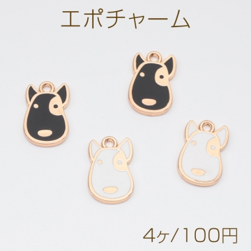 エポチャーム 牛 アニマル 動物 メタルチャーム 約10×16mm（4ヶ）