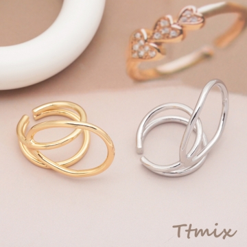 デザインリング 幾何学 指輪 メタル オープンリング 13号内径約17mm(幅約20mm)（1ヶ）