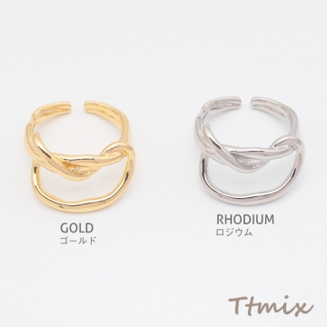 デザインリング ユニーク 個性的 指輪 メタル オープンリング 16号内径約18mm(幅約16mm)（1ヶ）