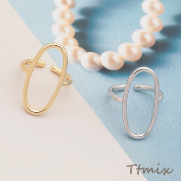 デザインリング オーバル 指輪 メタル オープンリング 10号内径約16mm(幅約27mm)（1ヶ）