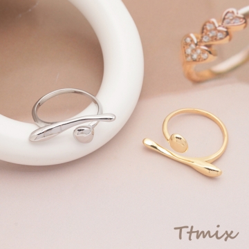 デザインリング 幾何学 個性的 指輪 メタル オープンリング 16号内径約18mm(幅約11mm)（1ヶ）