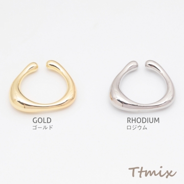 ファッションリング 指輪 フラットリング オープンリング レディース用 サイズ調整可 内径約17.7mm(幅約6mm)（1個）