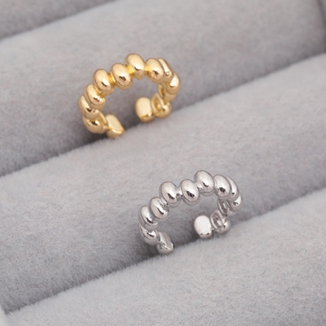 イヤーカフ 不規則 オーバル縦型 ピアスホール不要 片耳 両耳 耳飾り メタルイヤーカフ 約4×12mm（1ヶ）