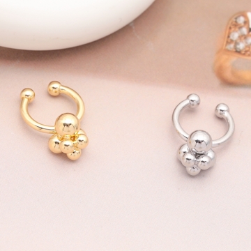 イヤーカフ 立体バブルモチーフ ピアスホール不要 片耳 両耳 耳飾り メタルイヤーカフ 約9×13mm（1ヶ）