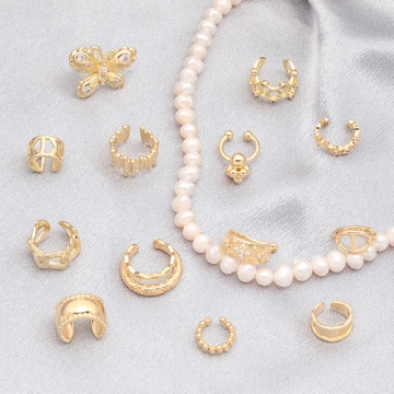 イヤーカフ 立体バブルモチーフ ピアスホール不要 片耳 両耳 耳飾り メタルイヤーカフ 約9×13mm（1ヶ）