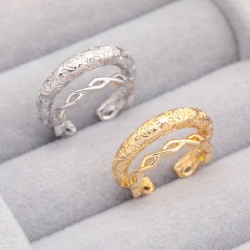 イヤーカフ 二連 幾何学模様 ピアスホール不要 片耳 両耳 耳飾り メタルイヤーカフ 約6×19mm（1ヶ）