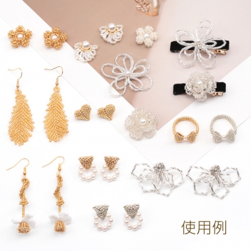 ビーズ編みパーツ お花 五弁花 ABSパール 編みフラワー 手作り ビーズ編みチャーム 約20mm（1ヶ）